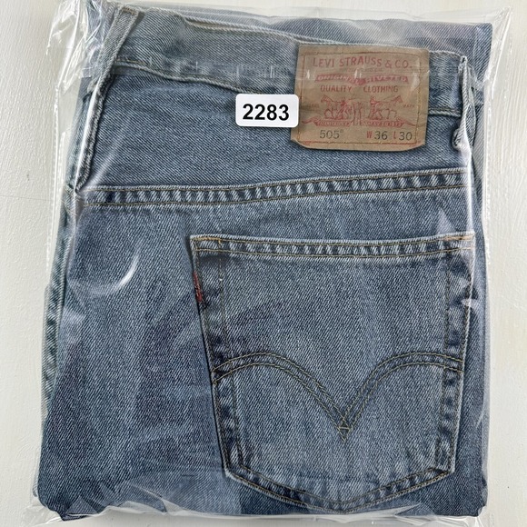 EUC LEVI'S 505 Blue Jeans Men 36x30 Light Wash Cotton Denim Zip Fly Straight Y2K - Picture 11 of 11